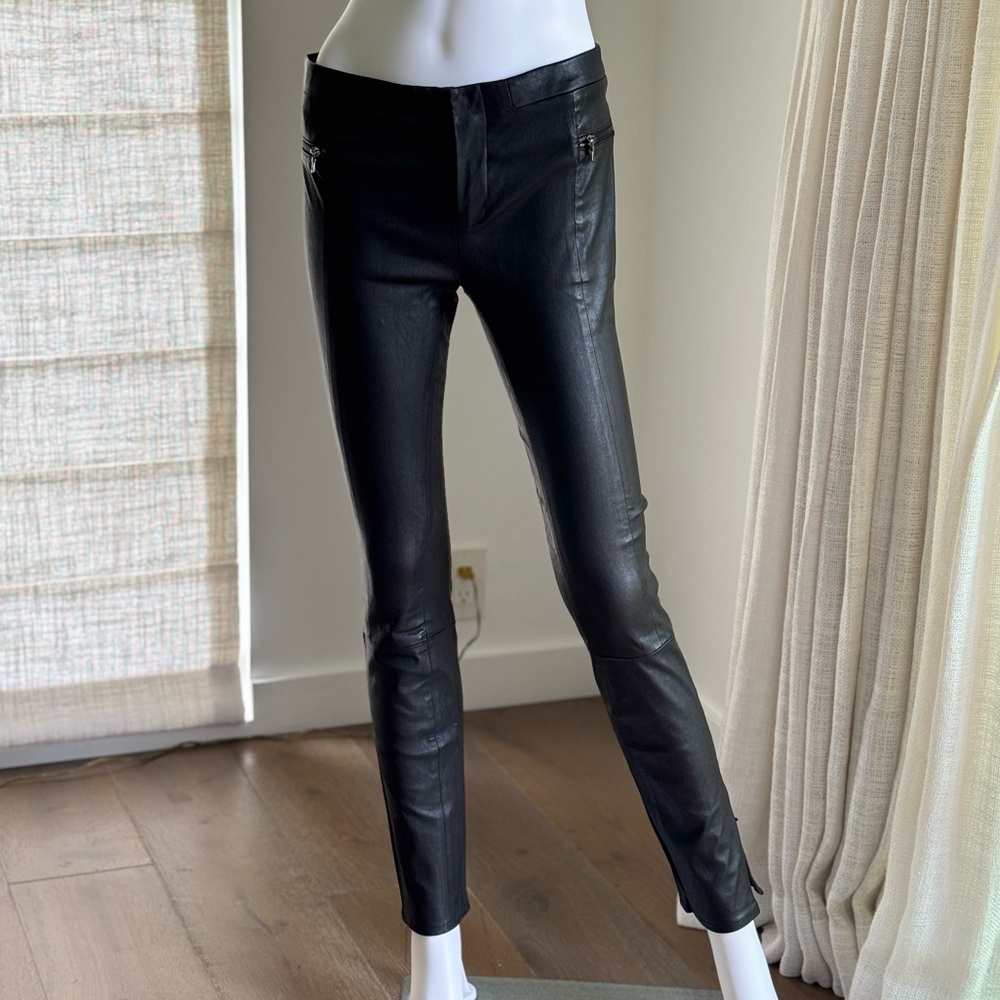 J BRAND Black Leather Pants Size 4